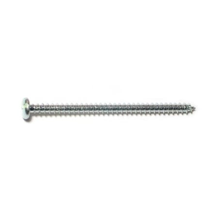 Sheet Metal Screw, #10 x 3 in, Zinc Plated Steel Pan Head Slotted Drive, 24 PK